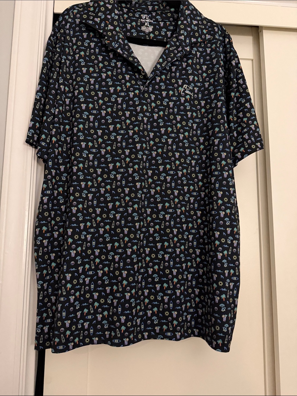 NWOT Rhoback fun printed golf shirt